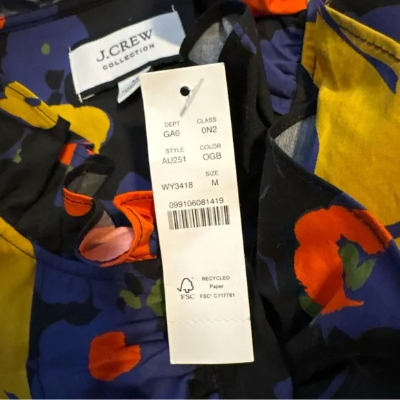 J. Crew Ruffle-Front Classic-Fit Boy Shirt in Ratti® Melting Floral Size Medium - Picture 6 of 11